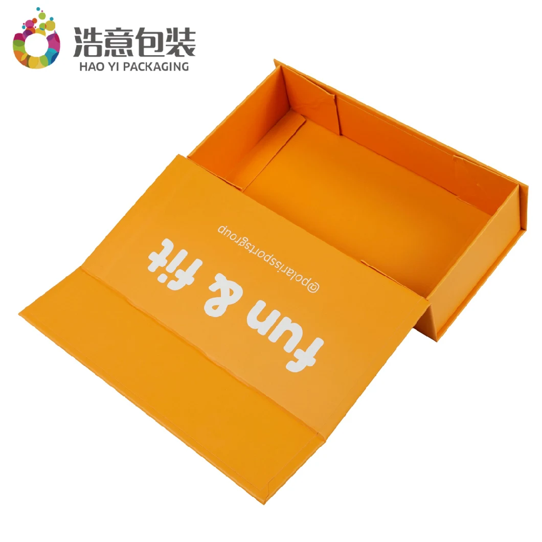 China Wholesale Custom Luxury Orange Printed Folding Foldable Cardboard Paper Packaging Gift Jewelry Box with Magnetic for Wine Clothing Apparel Shoes Cosmetic