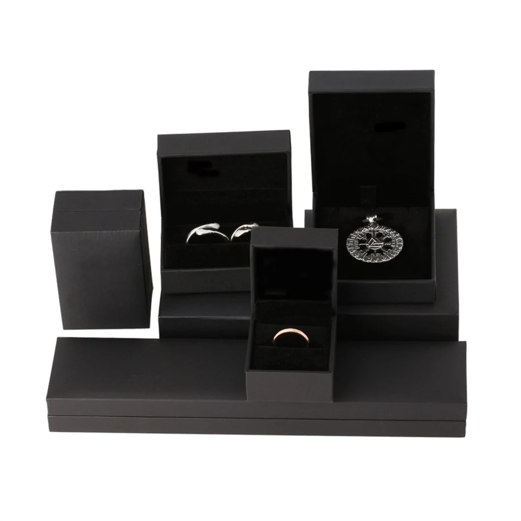 Wholesale Black Leatherette Paper Jewelry Box for Earring /Bangle /Bracelet /Pendant /Ring /Jewelry Packaging Box