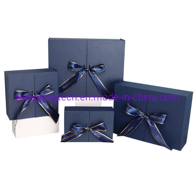 도매 파란색 선물 상자, 축제 선물 포장, 대형 생일 폴리오 선물 상자, 화장품 이중 문 선물 상자