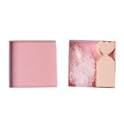 결혼식, 생일, 파티를 위한 맞춤형 고급 선물 상자, 뚜껑이 있는 분홍색 골판지 선물 상자